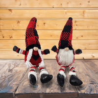 16cm Red Tartan Gnome Shelf Sitter- Assorted Designs image