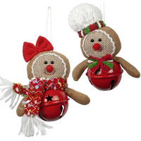 15cm Gingerbread Bell Hanging Decoration- Assorted Designs image