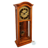 66cm Cherry 8 Day Mechanical Bim Bam Wall Clock With Brass Accents By AMS image