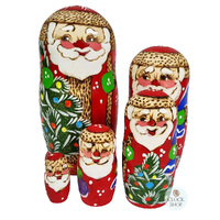 Woodburn Santa Russian Dolls- 18cm (Set Of 5) image