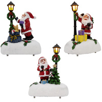 13cm Santa with LED Street Lamp- Assorted Designs image