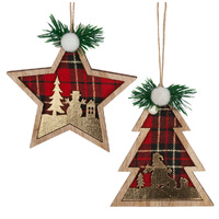 13cm Tartan Hanging Decoration- Assorted Designs image