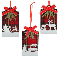 11cm Tartan Hanging Decoration- Assorted Designs
