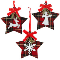 10cm Tartan Star Hanging Decoration image