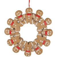 13cm Gingerbread Wreath Hanging Decoration image