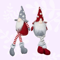 47cm Gnome Shelf Sitter with Stripey Legs & Spotty Hat- Assorted Colours