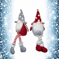 22cm Gnome Shelf Sitter with Stripey Legs & Spotty Hat- Assorted Colours image