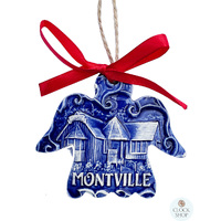 6cm Clock Shop Montville Blue Angel Hanging Decoration image