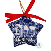 7cm Clock Shop Montville Blue Star Hanging Decoration image