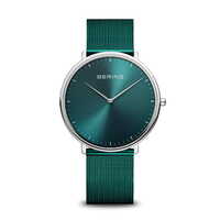 Ultra Slim Collection Green Unisex Watch With Milanese Strap By BERING image