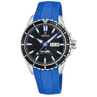 Divers Watch Black Dial with Blue Rubber Strap - FESTINA  image