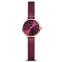 22mm Classic Collection Womens Watch With Purple Dial, Purple Milanese Strap & Rose Gold Case By BERING image