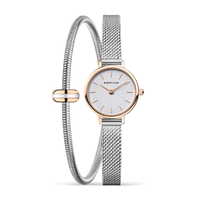 Gift Set- 22mm Classic Collection Silver & Rose Gold Womens Watch With Bracelet By BERING image