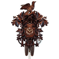 Birds & Leaves 8 Day Mechanical Carved Cuckoo Clock 42cm By SCHNEIDER image