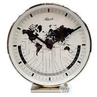 19cm Silver Multiple Time Zone World Clock By Hermle image