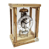 26cm Beech Mechanical Table Clock With Bell Strike By HERMLE image