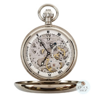4.9cm Stainless Steel Mechanical Skeleton Pocket Watch By CLASSIQUE (Roman) image