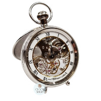 49mm Stainless Steel Mechanical Skeleton Desk Pocket Watch By CLASSIQUE (Roman) image