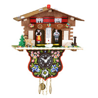 Swiss Weather House Mechanical Chalet Clock 20cm By TRENKLE image