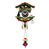 Swiss House Mechanical Chalet Clock With Seesaw & Swinging Girl Doll By TRENKLE image