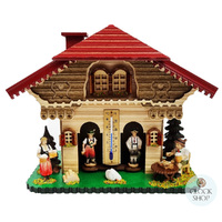 20cm Chalet Weather House With Beer Drinker & Maid By TRENKLE image