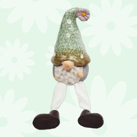 Ignatius Ivywood | 19cm Ceramic Gnome With Plain Mint Green Flower Hat