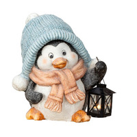 30cm Penguin With Tealight Lantern image