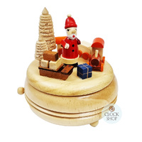 14cm Santa & Train Wooden Music Box (Santa Claus Is Coming To Town) image