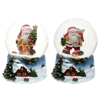 9cm Winter Landscape & Santa Snow Globe- Assorted Designs image