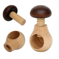 10cm Mushroom Shaped Nutcracker- Natural