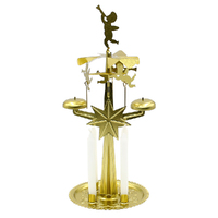 28cm Gold Metal Christmas Bell Pyramid With Angels