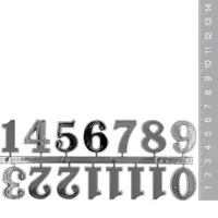 25mm Silver Arabic Numerals