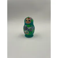 Floral Russian Dolls- Aqua Blue 9cm (Set Of 5)