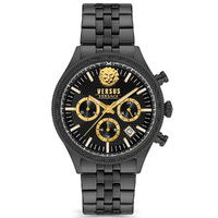 45mm Colonne Chrono Black & Gold Mens Watch With Black Dial By VERSACE image