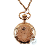 25mm Rose Gold Womens Pendant Watch With Floral Swirl By CLASSIQUE (Arabic) image