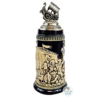 Viking Beer Stein With Pewter Viking Ship Lid 0.75L By KING image