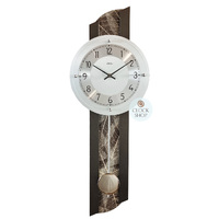 68cm Pendulum Wall Clock With Rainforest Leaf Pattern & Silver Dial By AMS image