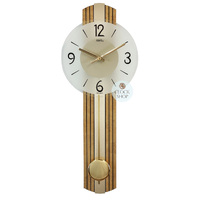 62cm Two Toned Gold Pendulum Wall Clock With Frosted Glass Dial By AMS image
