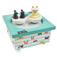 Cat & Mouse Music Box With Spinning Figurines (Love Story) image