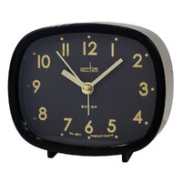 9cm Hilda Black Analogue Alarm Clock By ACCTIM image