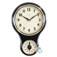 30cm Black Retro Kitchen Wall Clock with Timer By ACCTIM image