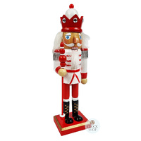25cm Red & White King Nutcracker image