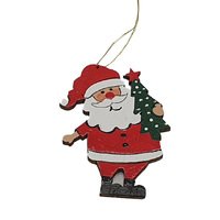 6.5cm Santa Holding Tree Hanging Decoration image