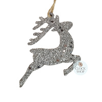 8cm Silver Reindeer Hanging Decoration