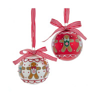 Gingerbread Glass Bauble Hanging Decoration- Assorted Designs image
