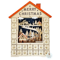 49cm Merry Christmas Skiing LED Advent Calendar image