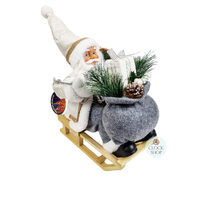 45cm Sitting Santa Claus on Sleigh- Frank
