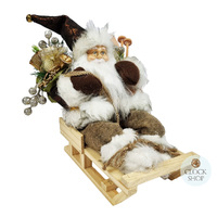 30cm Sitting Santa Claus on Sleigh- Dennis image