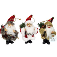 15cm Santa Hanging Decoration (Set Of 3) image