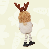 Gus Fluffbeard | 18cm Gnome With Reindeer Ears Shelf Sitter- Light Brown